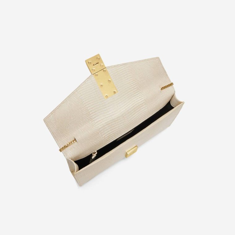 Women Demellier Clutches The Vancouver Clutch Ecru Lizard-Effect - Image 5