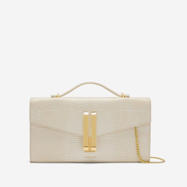 Women Demellier Clutches The Vancouver Clutch Ecru Lizard-Effect