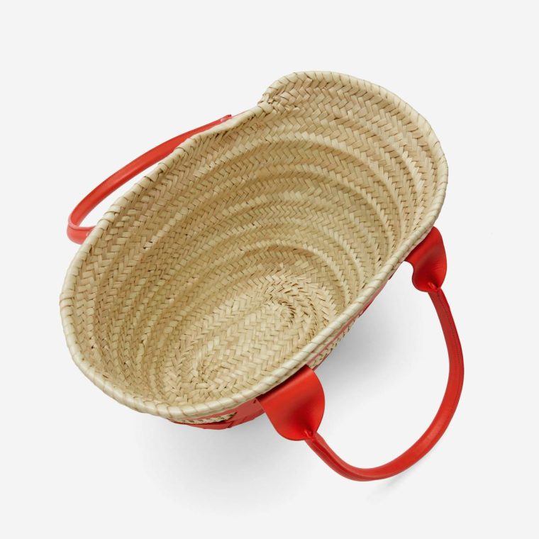 Women Demellier Natural Basket Poppy Red Smooth The Santorini Shoulder Bags - Image 5