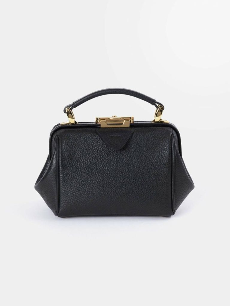Women Handbags The Mini Sophie - Midnight Black Calf Grain Cambridge Satchel