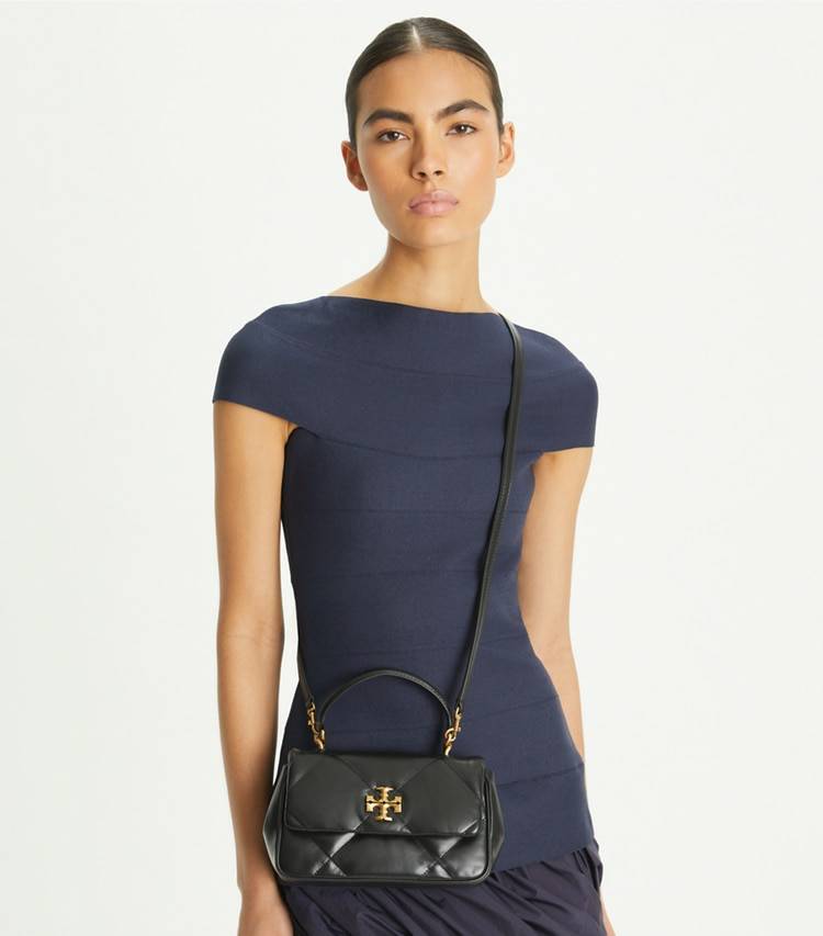 Women Kira Diamond Quilt Top-Handle Crossbody Bags Tory Burch Black - Image 2