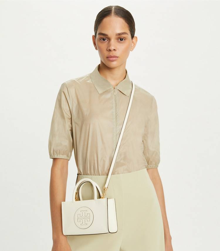 Women Mini Ella Bio Tote Warm White Tory Burch Crossbody Bags - Image 3