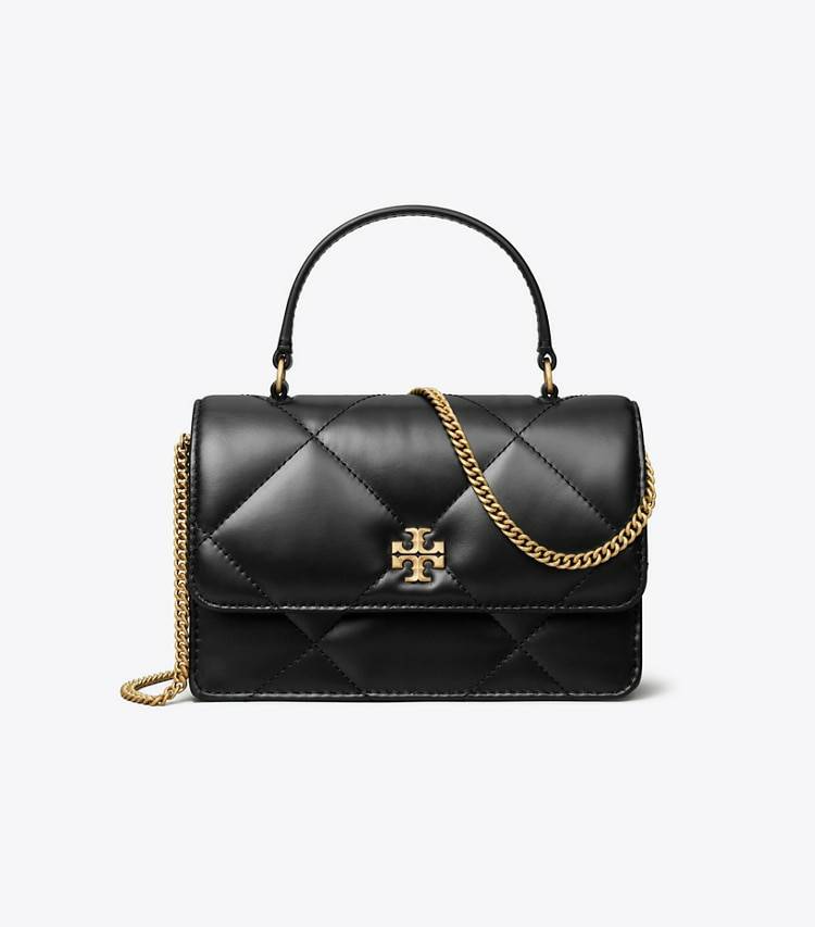 Women Mini Kira Diamond Quilt Top-Handle Crossbody Mini Bags Tory Burch Black - Image 4