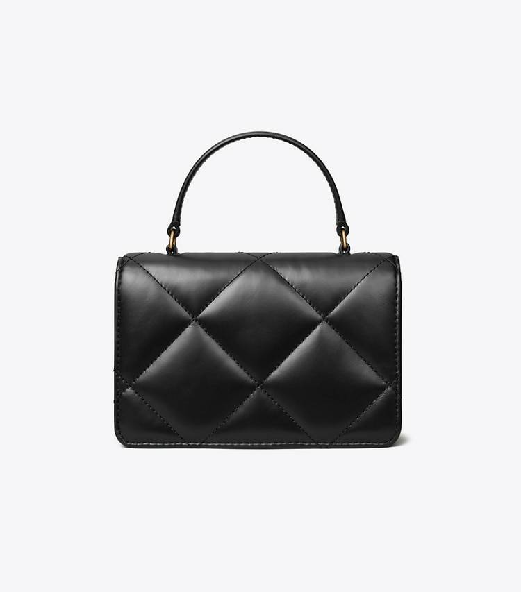 Women Mini Kira Diamond Quilt Top-Handle Crossbody Mini Bags Tory Burch Black - Image 5