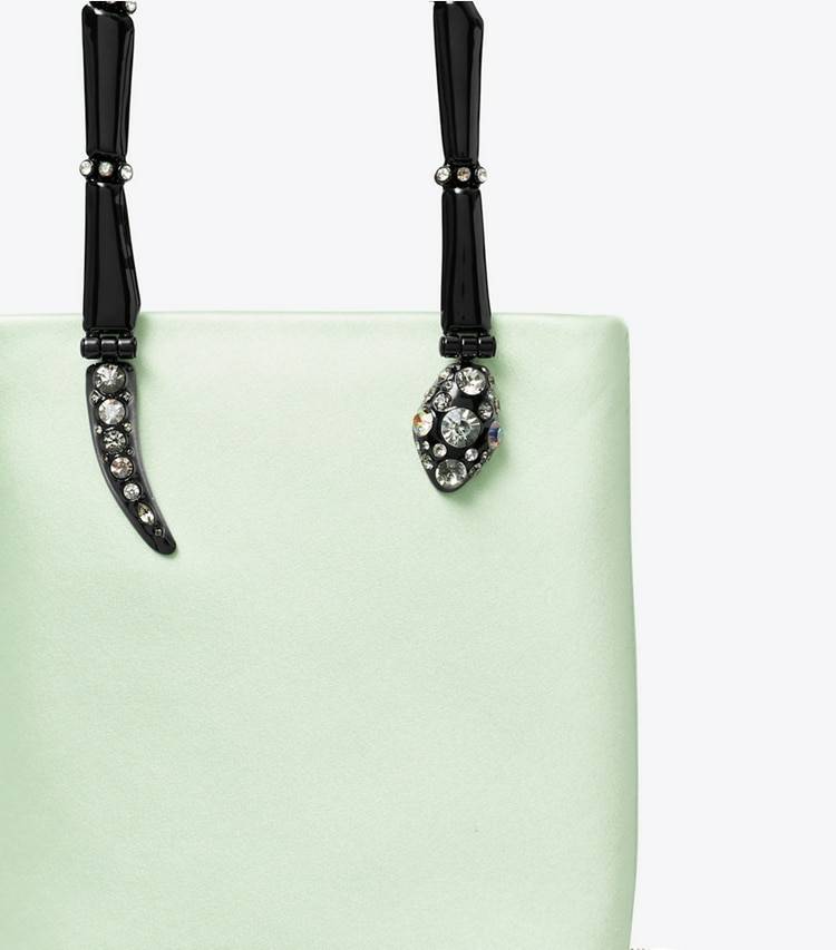 Women Mini Satin Snake Handle Tote Mint Tory Burch Crossbody Bags - Image 5