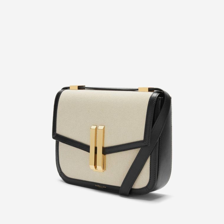 Women Salt & Pepper Canvas Black Smooth Crossbody Bags Demellier The Vancouver - Image 3