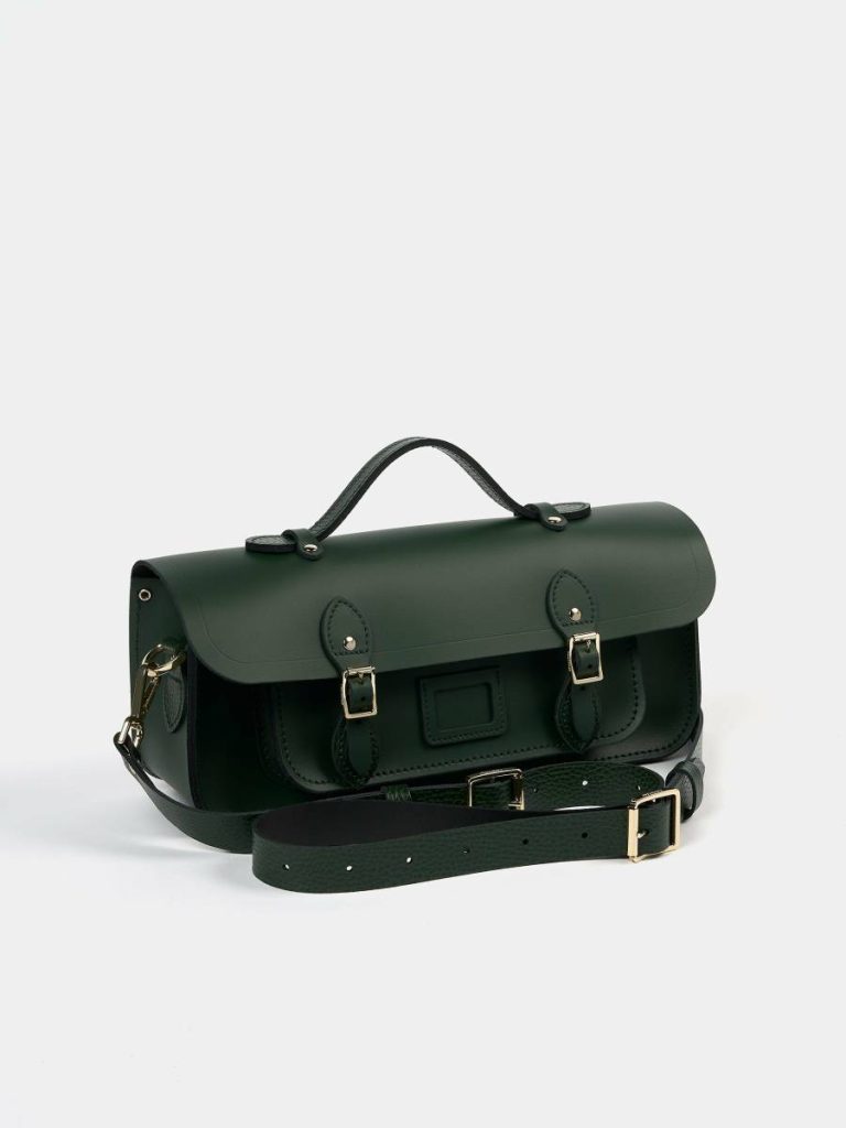 Women Satchels Cambridge Satchel The Long Satchel - Racing Green & Racing Green Celtic Grain - Image 3