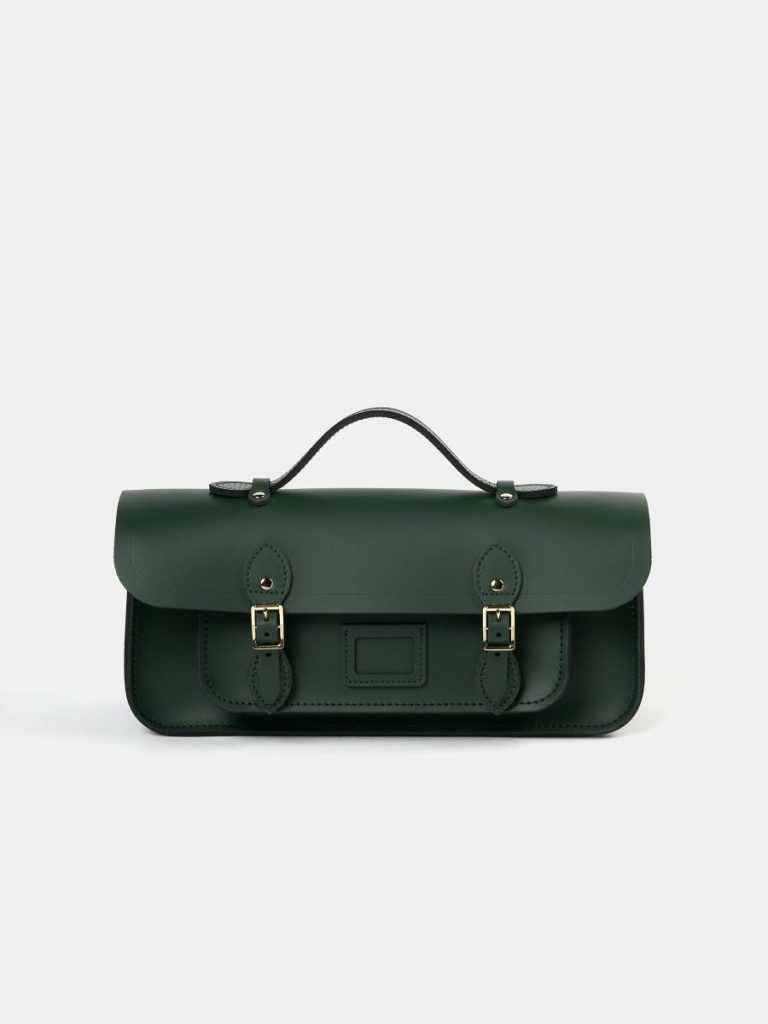 Women Satchels Cambridge Satchel The Long Satchel - Racing Green & Racing Green Celtic Grain