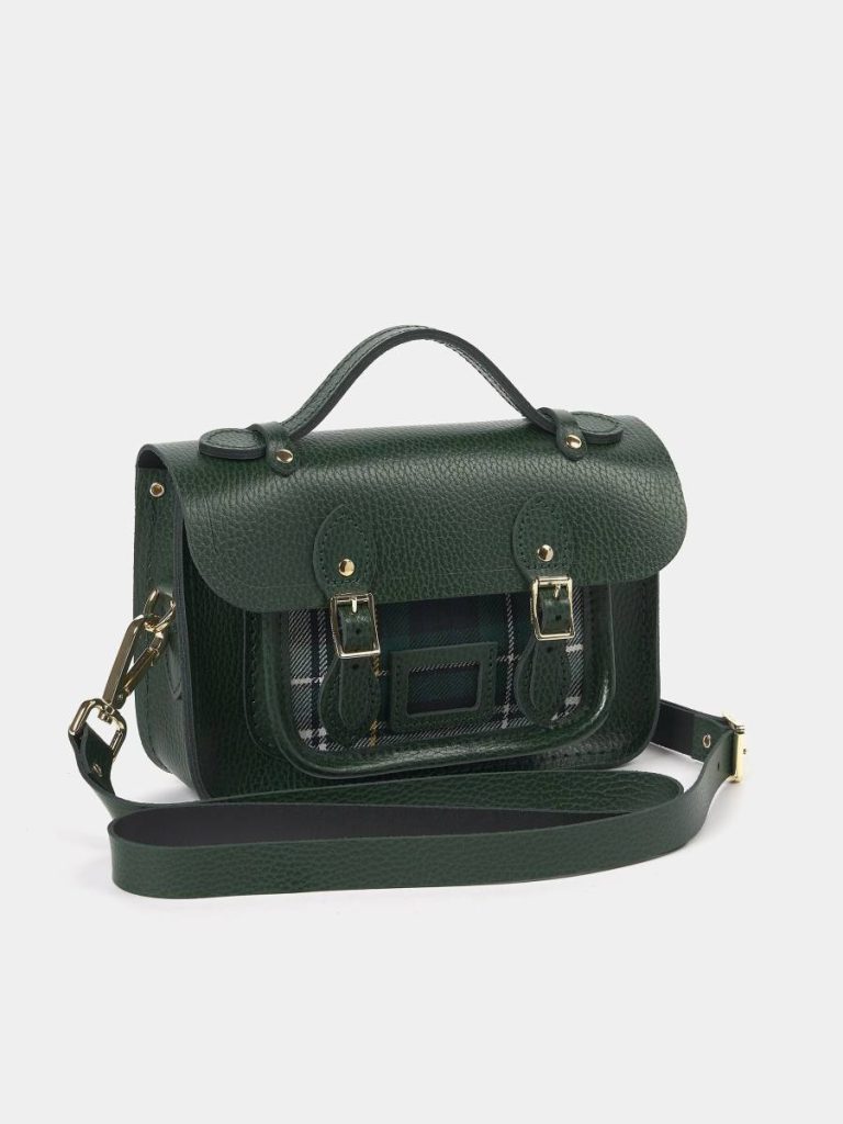 Women Satchels The Mini -Racing Green Celtic Grain & Campbell Tartan Cambridge Satchel - Image 2