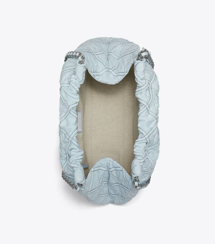 Women Seltzer Tory Burch Hobo Bags Fleming Soft Denim Hobo Bag - Image 5