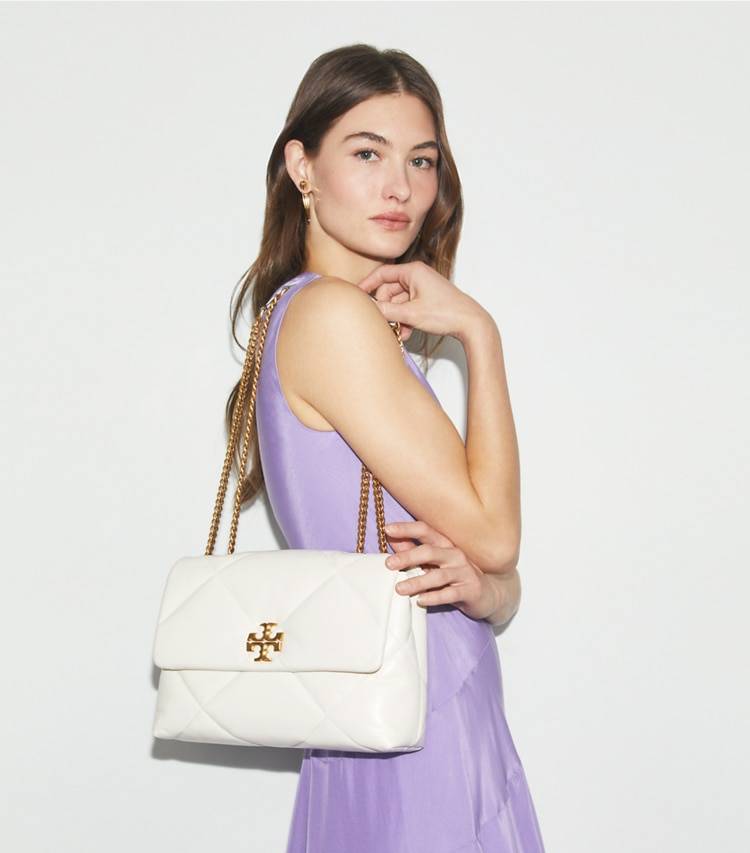 Women Shoulder Bags Blanc Kira Diamond Quilt Convertible Shoulder Bag Tory Burch - Image 3