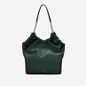Women Shoulder Bags Demellier The Miami Forest Green Smooth