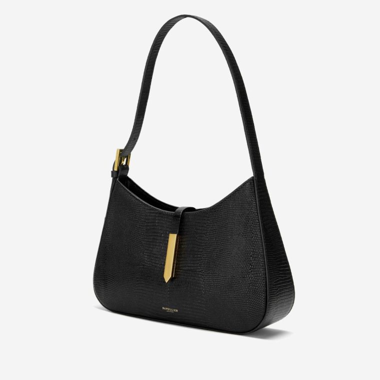 Women Shoulder Bags The Tokyo Black Lizard-Effect Demellier - Image 3