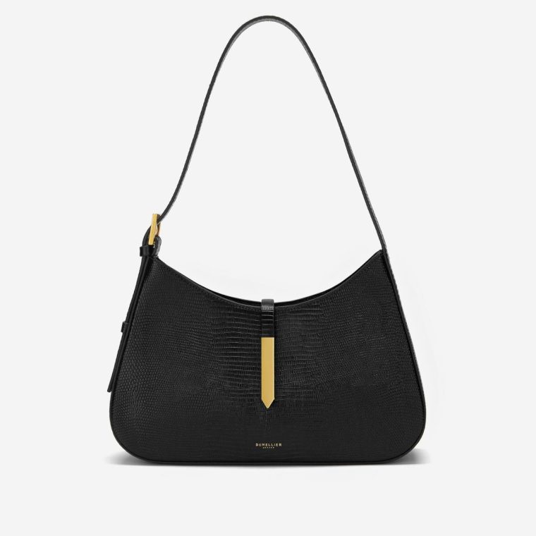 Women Shoulder Bags The Tokyo Black Lizard-Effect Demellier