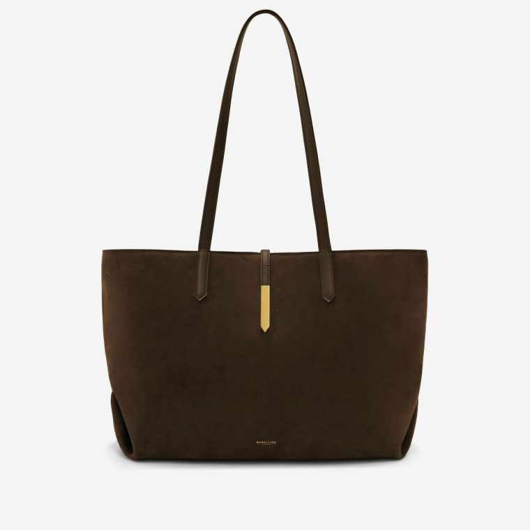 Women Shoulder Bags The Tokyo Tote Demellier Mocha Suede & Mocha Smooth