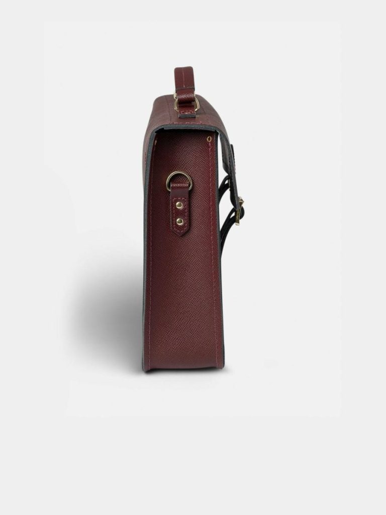 Women The Briefcase -Oxblood Saffiano Crossbody Cambridge Satchel - Image 3