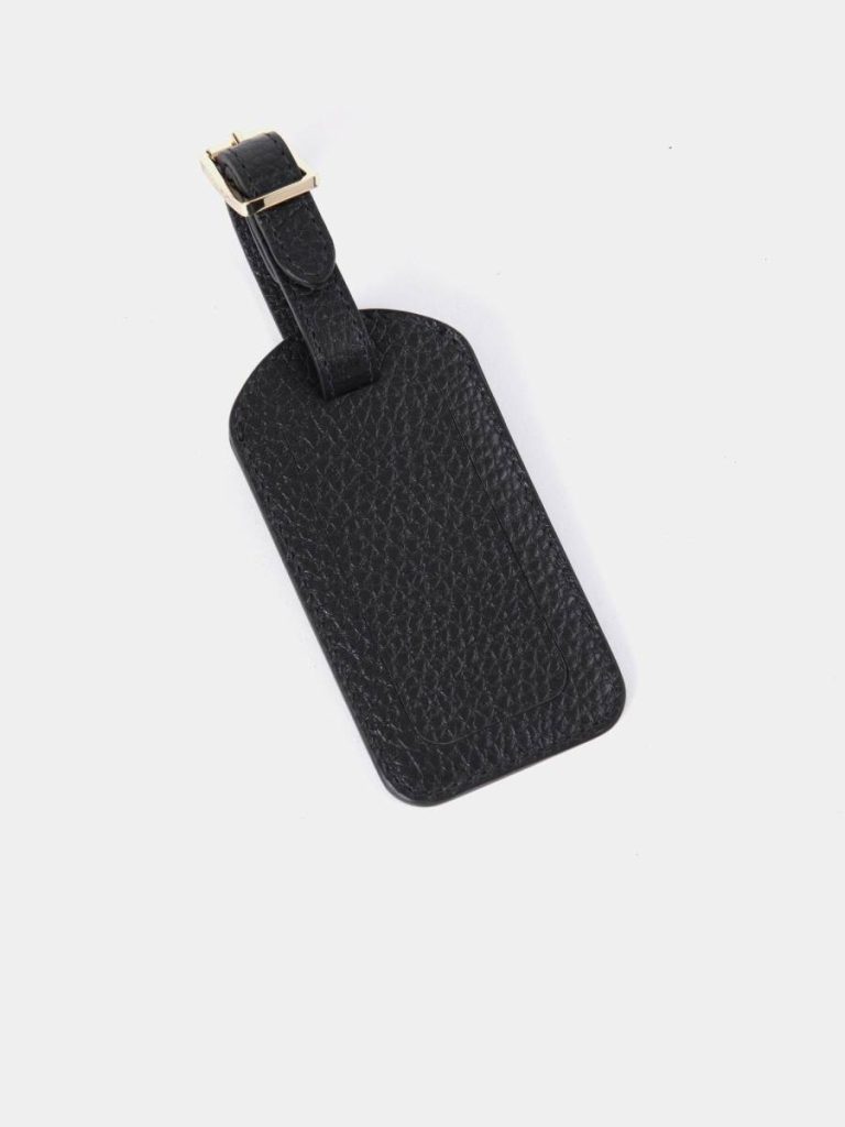 Women The Luggage Tag - Black Calf Grain Cambridge Satchel Small Goods