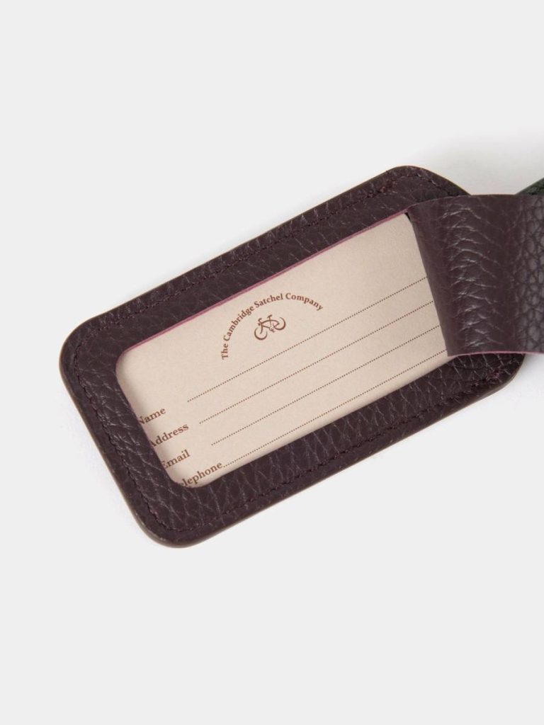 Women The Luggage Tag - Bordeaux Calf Grain & Ivy Calf Grain Small Goods Cambridge Satchel - Image 3