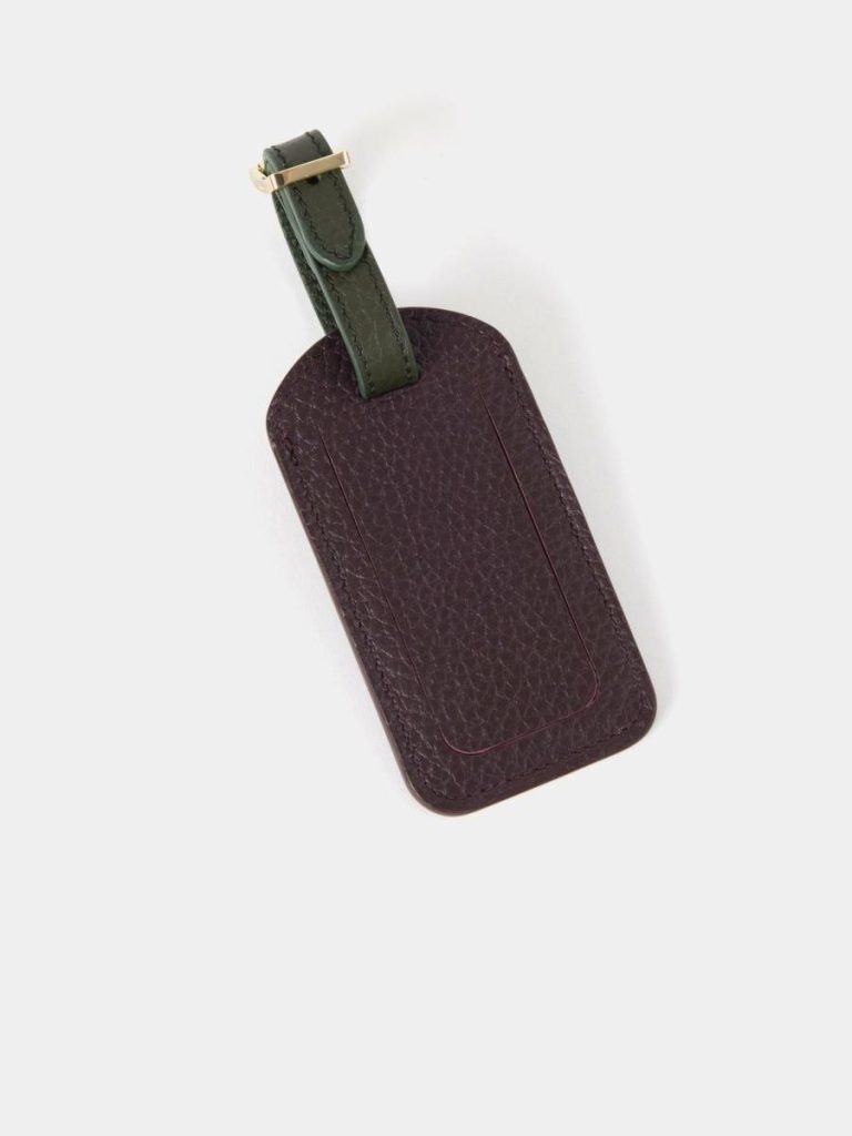 Women The Luggage Tag - Bordeaux Calf Grain & Ivy Calf Grain Small Goods Cambridge Satchel