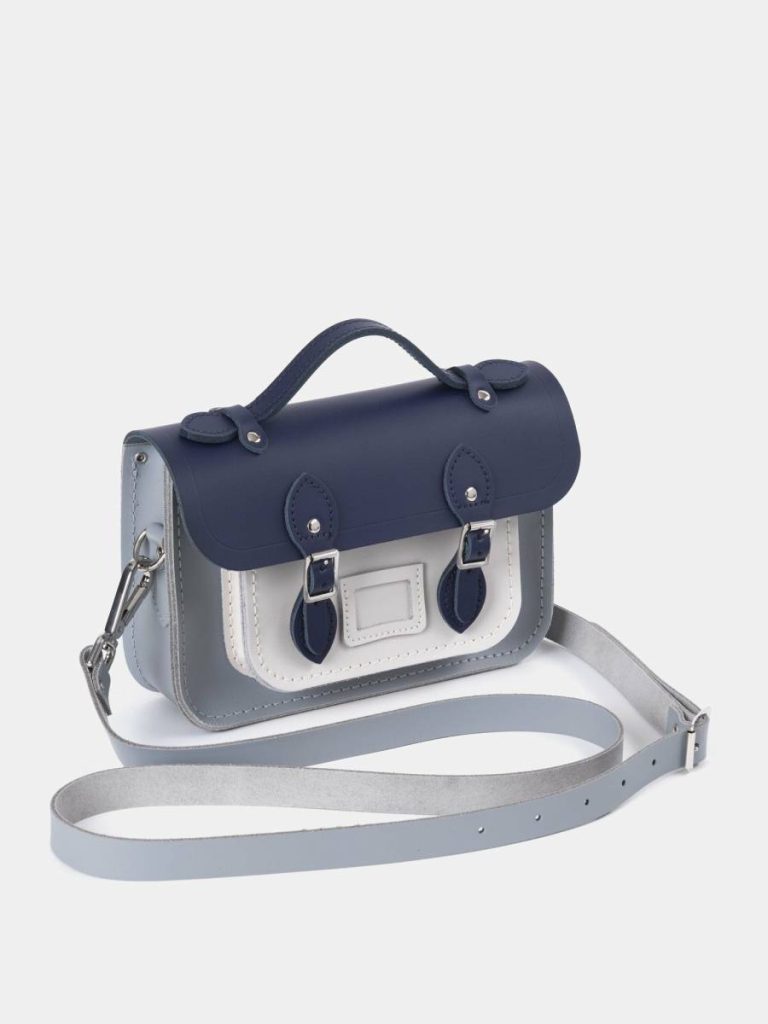 Women The Mini - Midnight Picnic Matte, French Grey & Clay Cambridge Satchel Satchels - Image 2