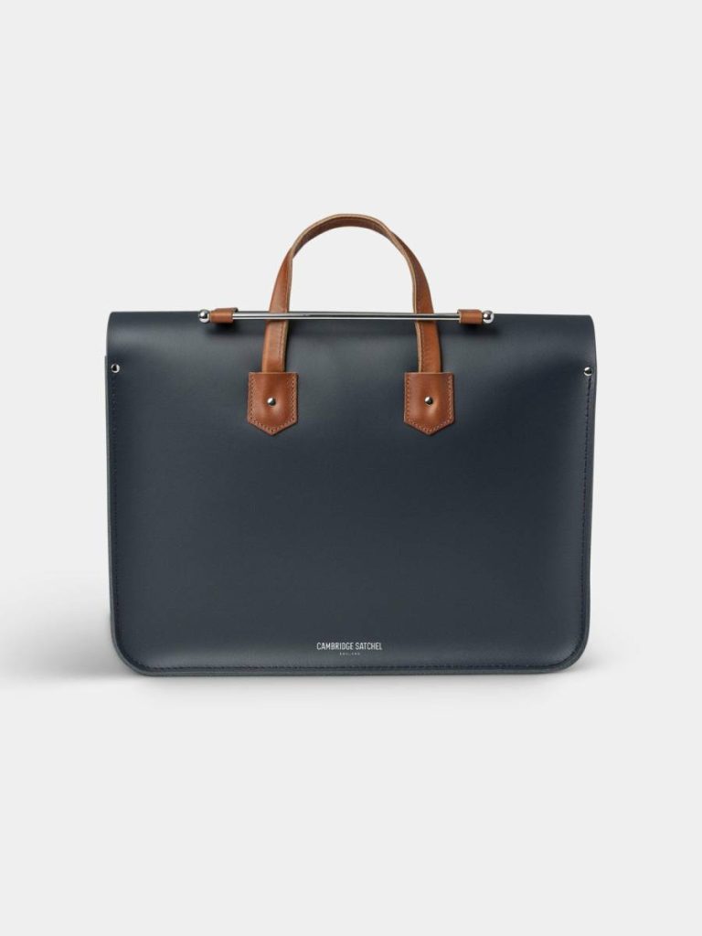 Women The Music Case -Navy & Tan Cambridge Satchel Crossbody - Image 2