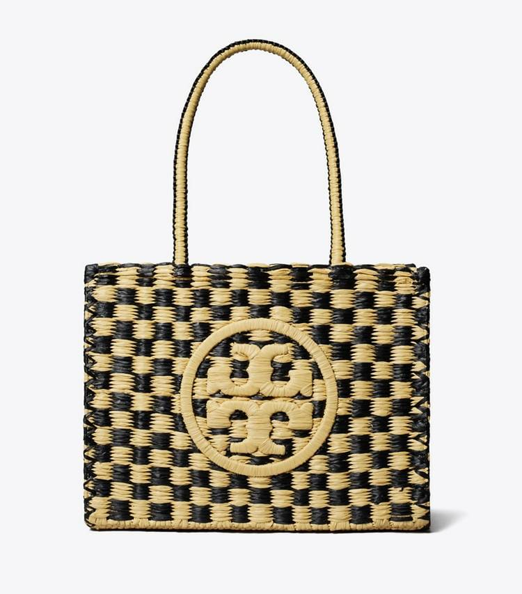 Women Tory Burch Black / Natural Small Ella Hand-Crocheted Checkered Tote Tote Bags - Image 4