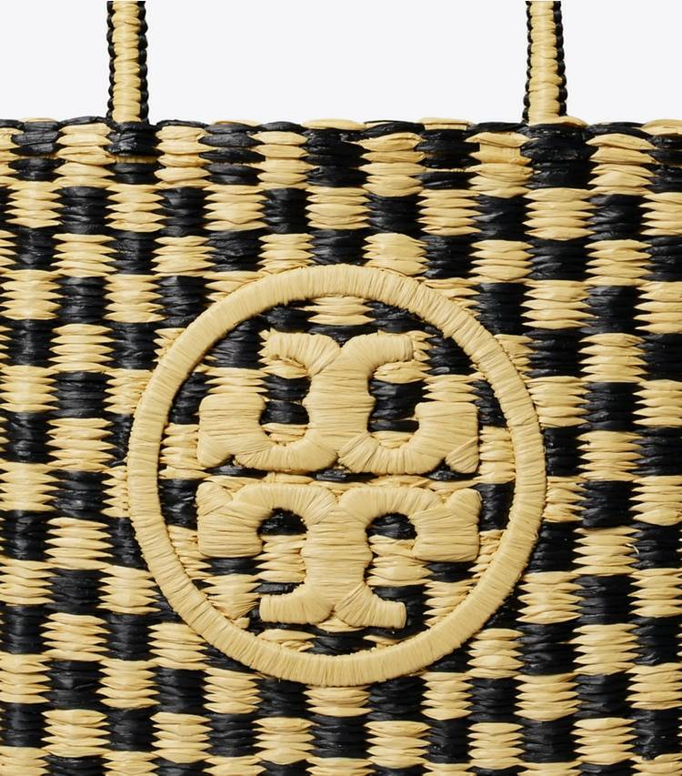 Women Tory Burch Black / Natural Small Ella Hand-Crocheted Checkered Tote Tote Bags - Image 5