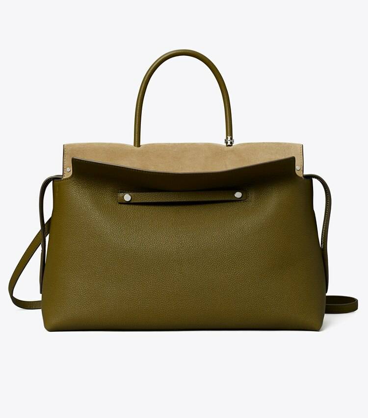 Women Tory Burch Large Mercer Pebbled Satchel Satchels Leccio - Image 4