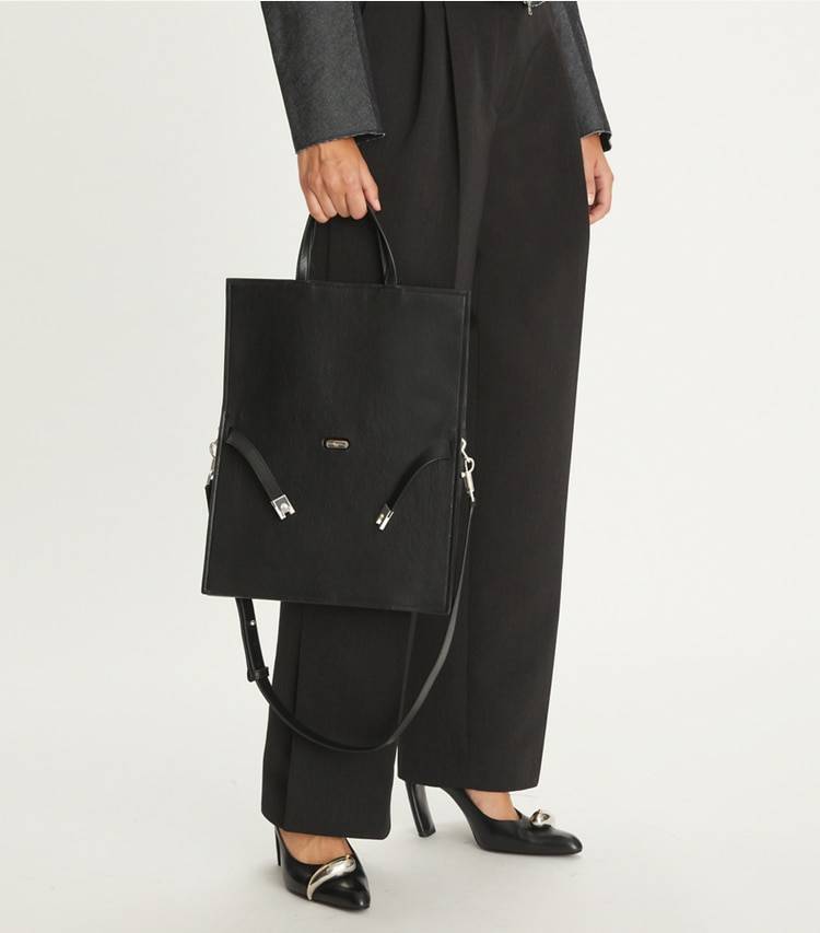 Women Tory Burch Lee Radziwill Shopper Black Shoulder Bags - Image 3