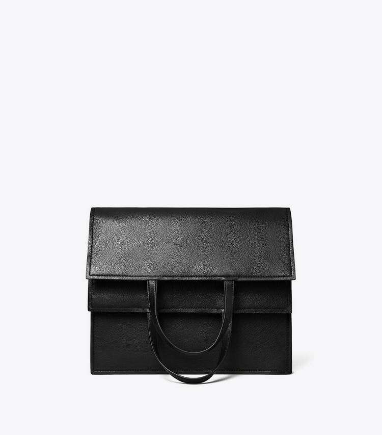 Women Tory Burch Lee Radziwill Shopper Black Shoulder Bags - Image 4
