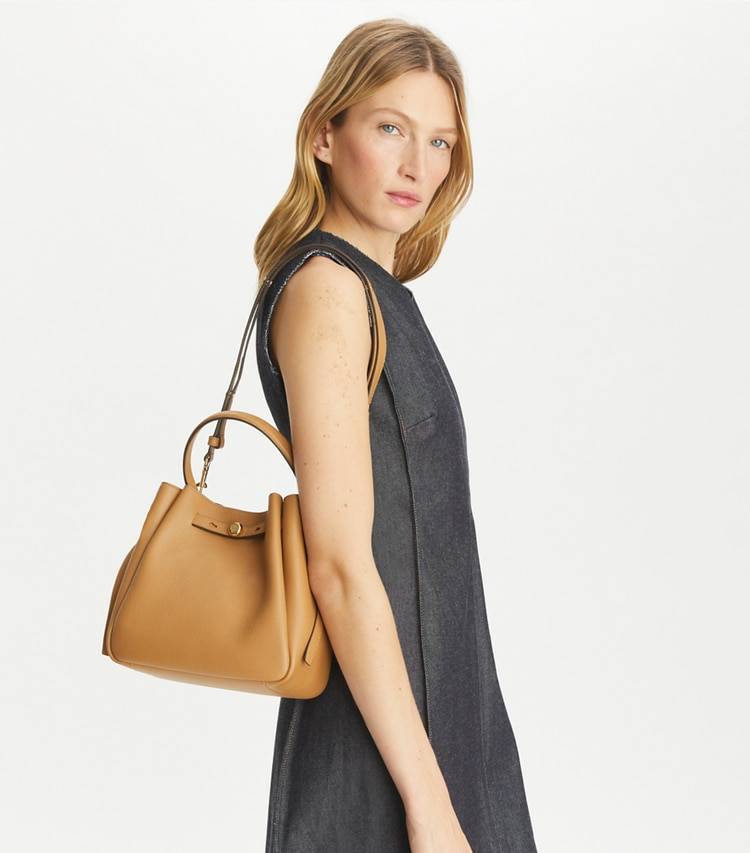 Women Tory Burch Romy Bucket Bag Totes Tiramisu - Image 3