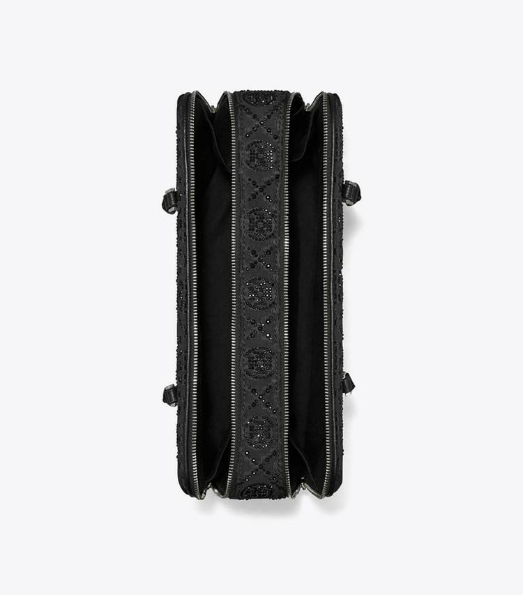 Women Tory Burch Satchels T Monogram Embellished Small Marshmallow Satchel Black - Image 5