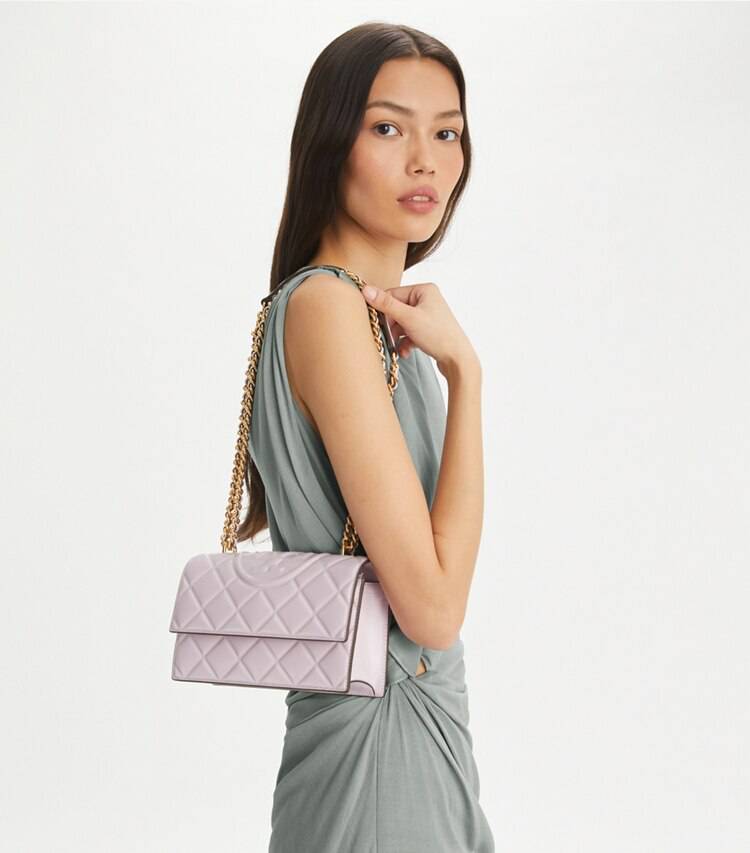 Women Tory Burch Shoulder Bags Small Fleming Convertible Shoulder Bag Pale Purple - Image 2