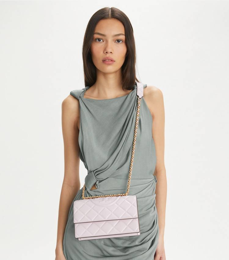 Women Tory Burch Shoulder Bags Small Fleming Convertible Shoulder Bag Pale Purple - Image 3