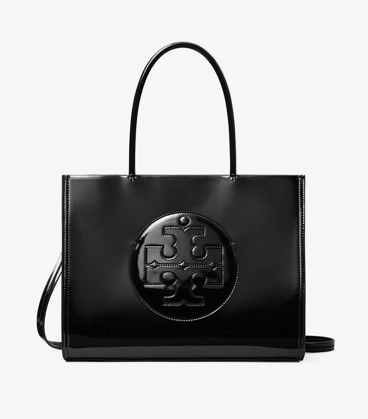 Women Tory Burch Small Ella Bio Patent Tote Black Tote Bags - Image 5