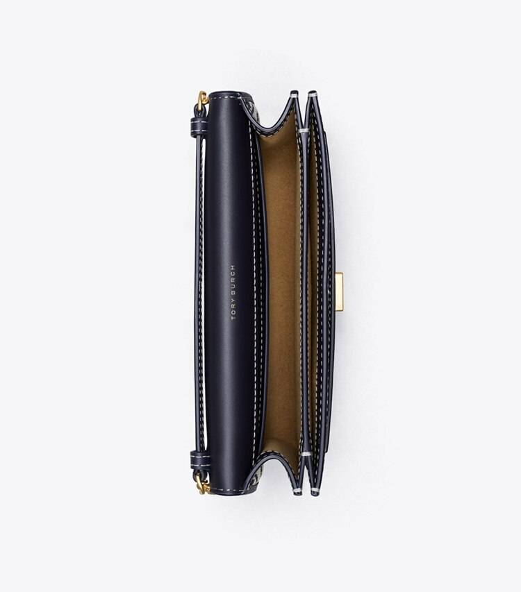 Women Tory Burch Tory Navy T Monogram Chain Wallet Mini Bags - Image 5