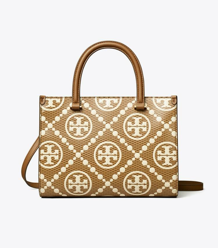 Women Tote Bags Walnut Tory Burch T Monogram Contrast Embossed Top-Handle Tote - Image 4