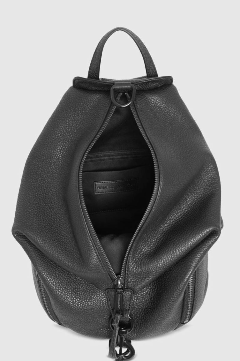 Backpack Rebecca Minkoff Women Julian Backpack - Black Leather Black-Black-Shellac - Image 3