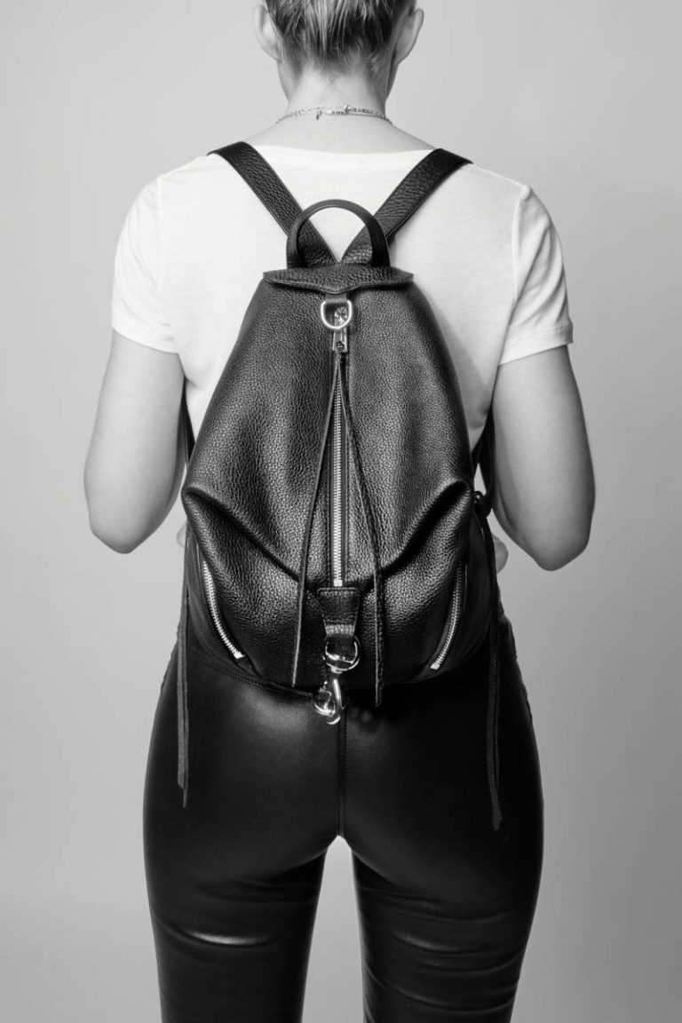 Backpack Rebecca Minkoff Women Julian Backpack - Black Leather Black-Black-Shellac - Image 4