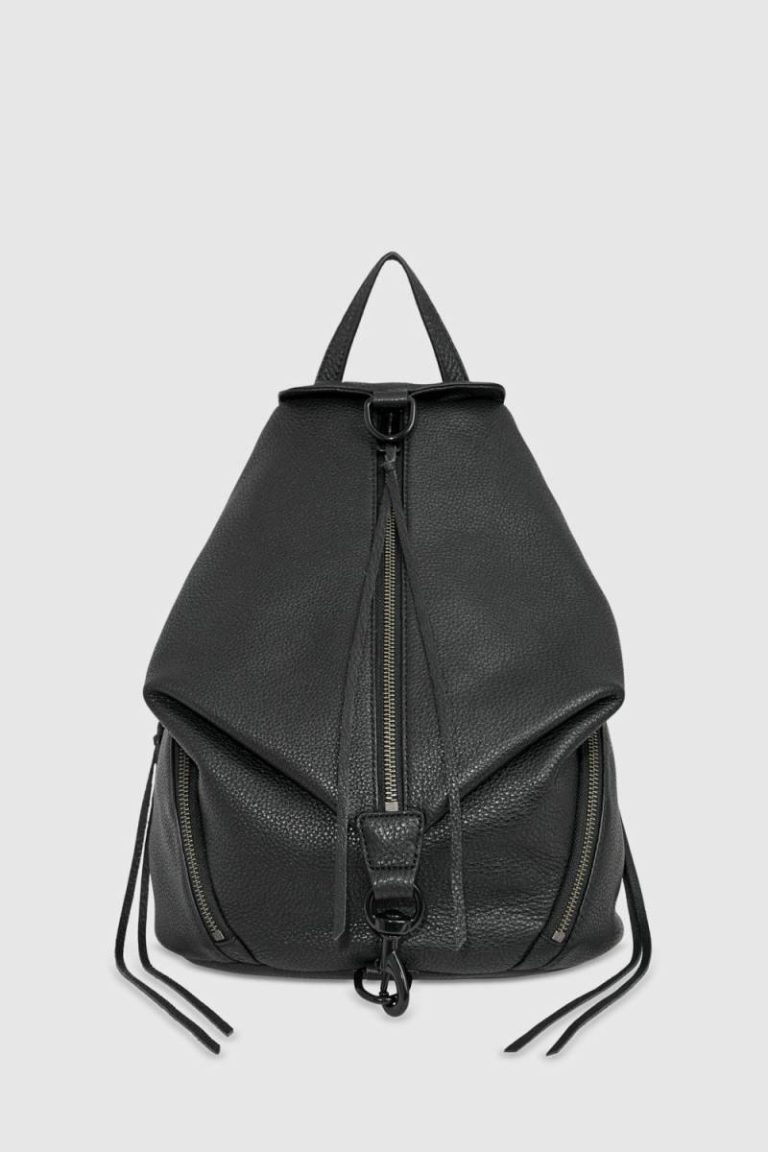 Backpack Rebecca Minkoff Women Julian Backpack - Black Leather Black-Black-Shellac