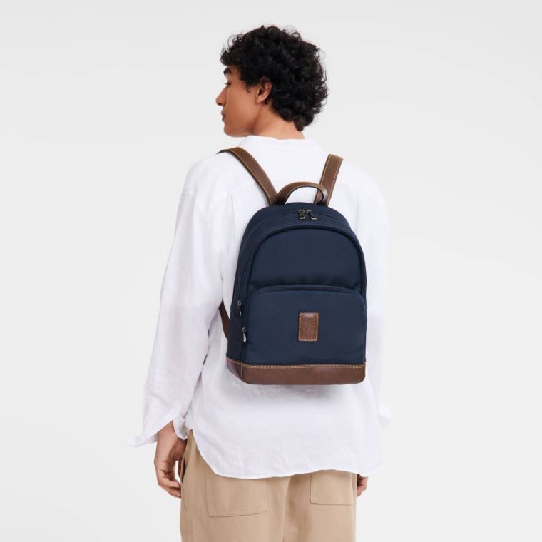 Backpacks Blue Boxford Backpack Blue - Recycled Canvas Men Longchamp