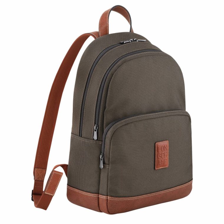 Backpacks Brown Men Longchamp Boxford Backpack Brown - Recycled Canvas - Image 2