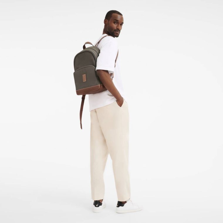 Backpacks Brown Men Longchamp Boxford Backpack Brown - Recycled Canvas