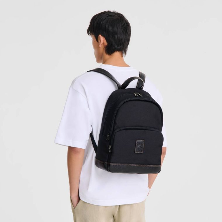 Backpacks Men Boxford Backpack Black - Recycled Canvas Longchamp Black