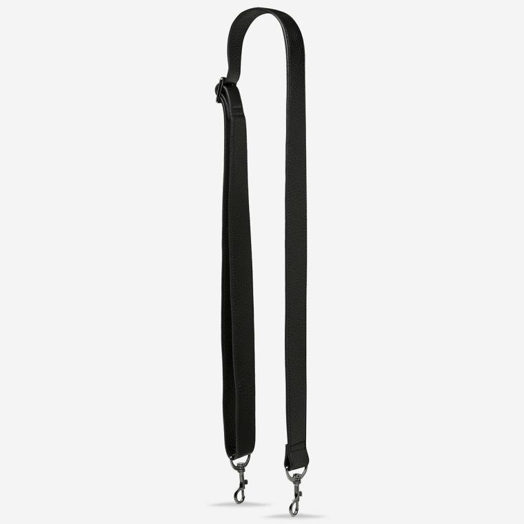 Bag Straps Status Anxiety Women Black Leather Strap Wide - Black