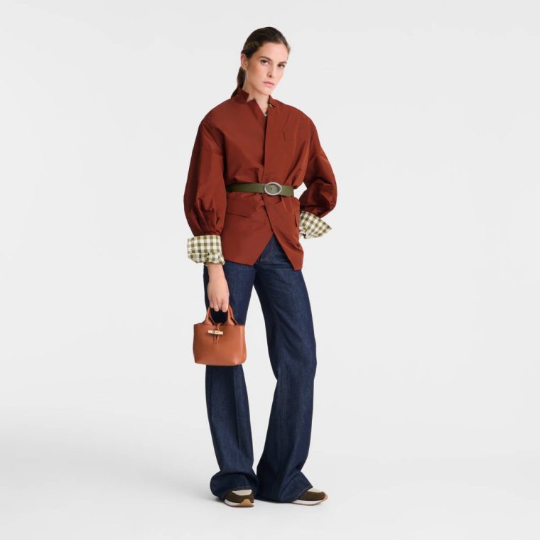 Bark Women Leather Bags Le Roseau Xs Handbag Bark - Leather Longchamp - Image 2