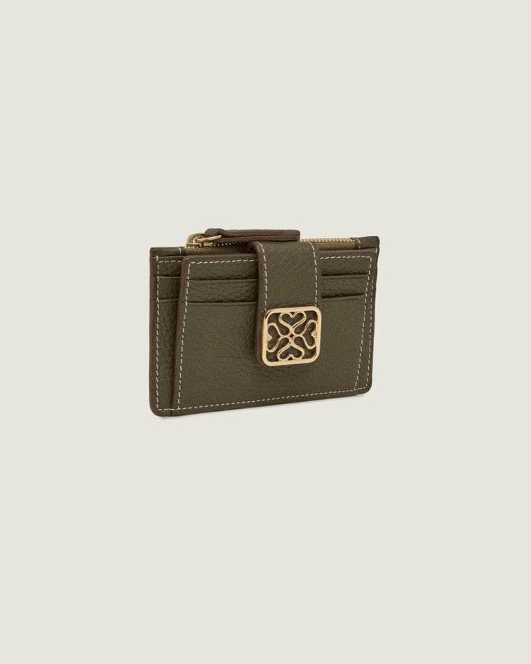 Bay Zipped Cardholder Strathberry Wallets Women Khaki - Image 3