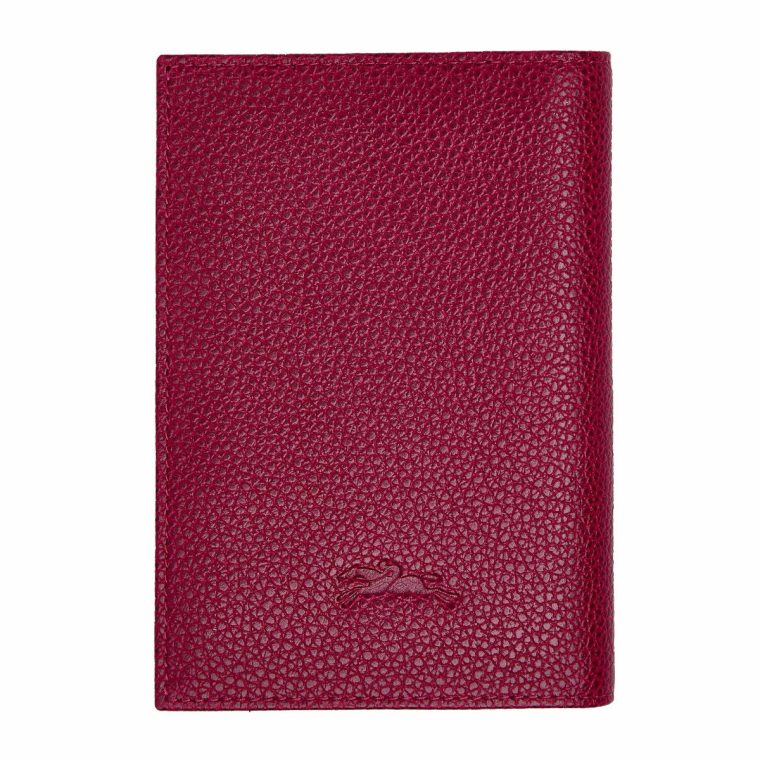 Beetroot Le Foulonné Passport Cover Beetroot - Leather Longchamp Women Pouches & Cases