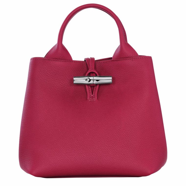 Beetroot Leather Bags Women Longchamp Le Roseau S Handbag Beetroot - Leather