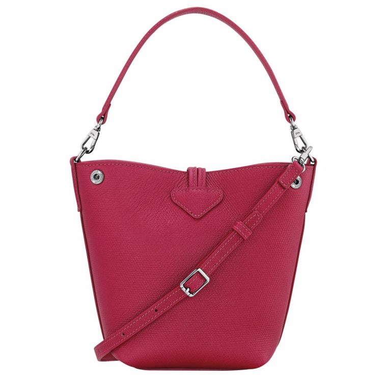 Beetroot Leather Bags Women Longchamp Le Roseau Xs Bucket Bag Beetroot - Leather - Image 4